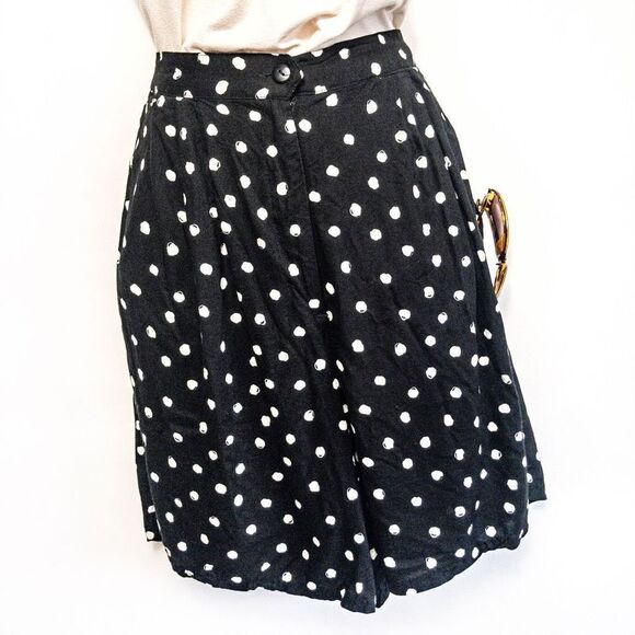 VTG TR Bentley Black & White Polka Dot Culotte Walking Shorts Sz 12/14 - Picture 3 of 10
